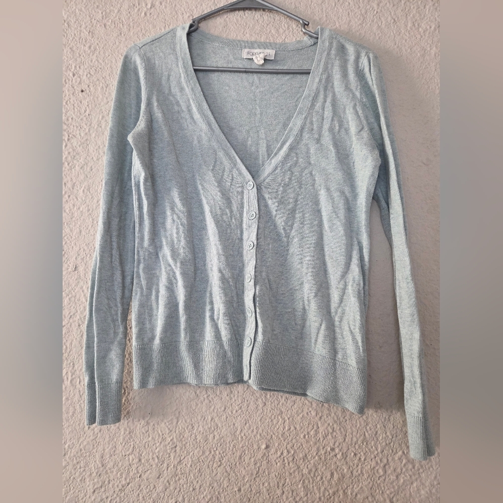 Forever 21 Light Gray Cardigan Sweater